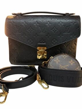 Louis Vuitton Black Monogram Empreinte Metis Shoulder and Top Handle Bag